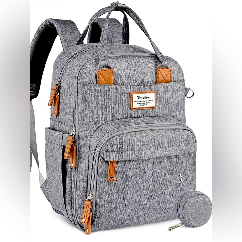 RUVALINO Diaper Bag Backpack, Multifunction Travel, Maternity Baby Changing Bag